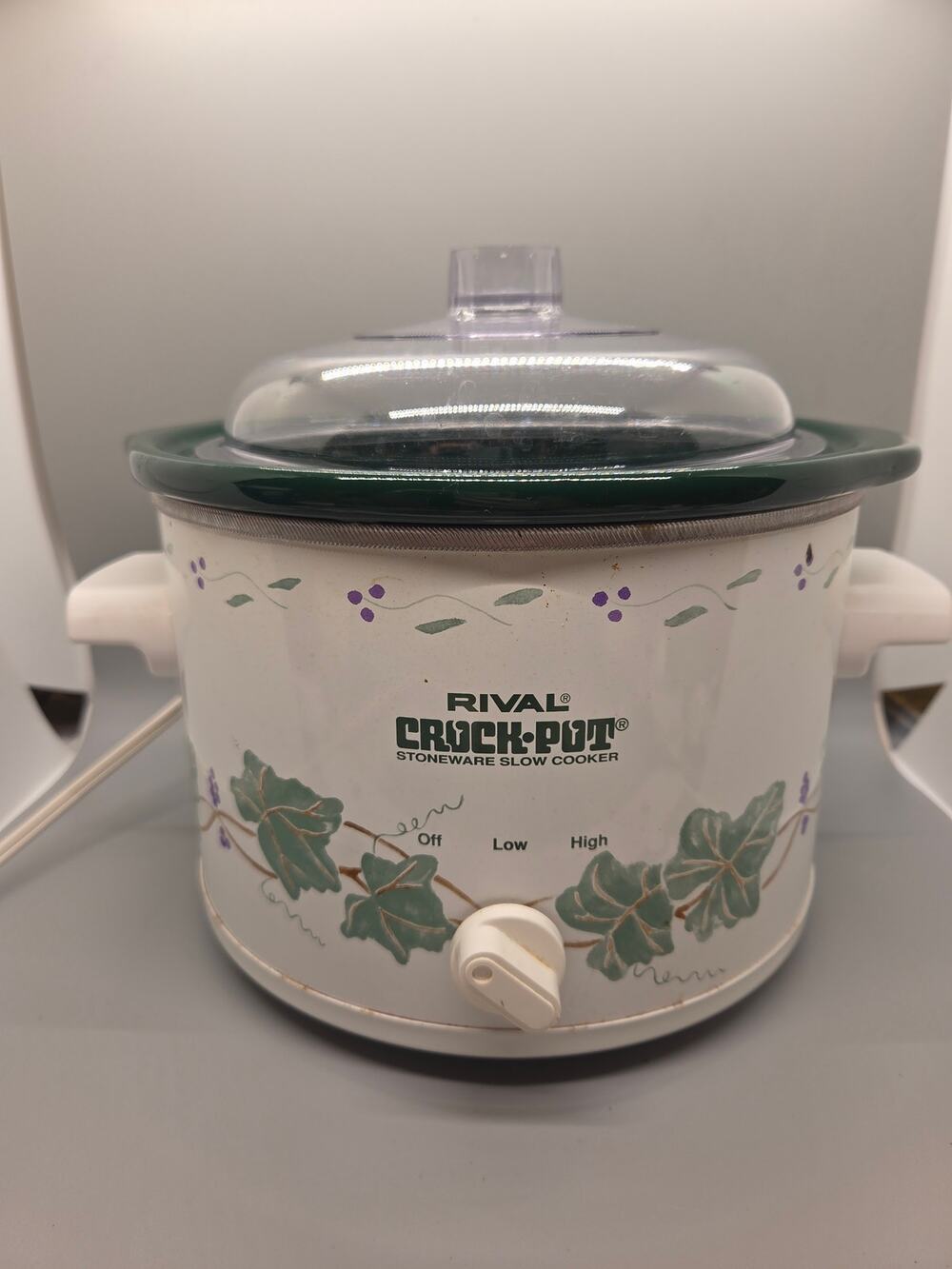 Vintage Rival Crock Pot Slow Cooker, 2 Quart Stoneware Slow Cooker, Model 3250